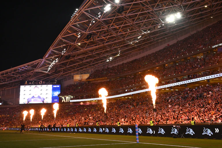 Fans wait in anticipation ahead of the 2023 NRL grand final.