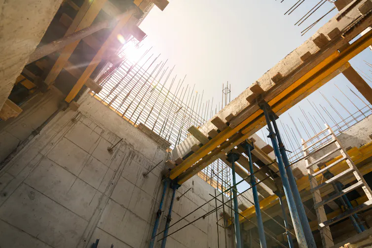 formwork of building going up