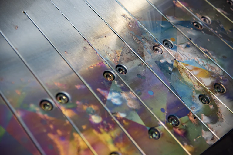 An image showing a dented material