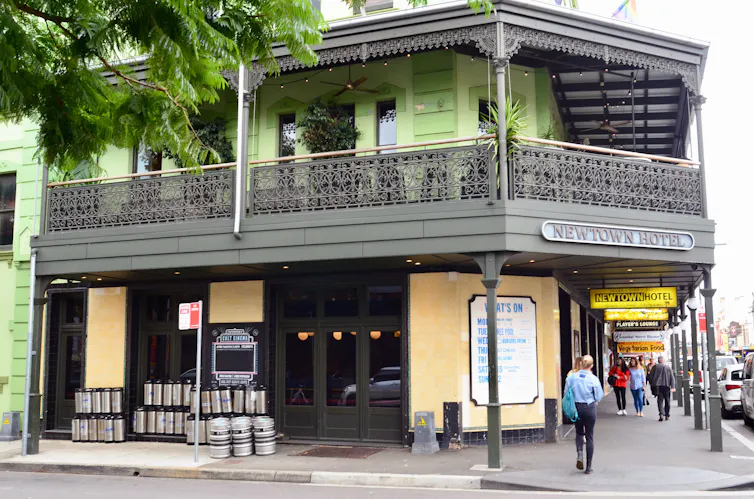 Street view of Newtown Hotel in Sydney