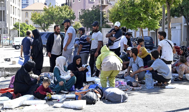 Lebanese people sleeping on streets.