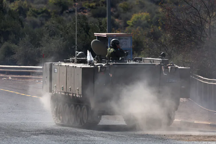 An Israeli armoured vehicle.