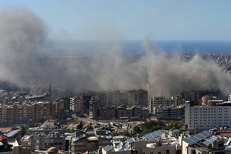 Airstrikes in Beirut, October 3 2024.