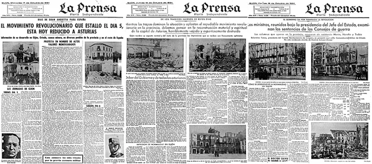 Recortes del diario asturiano _La Prensa_.