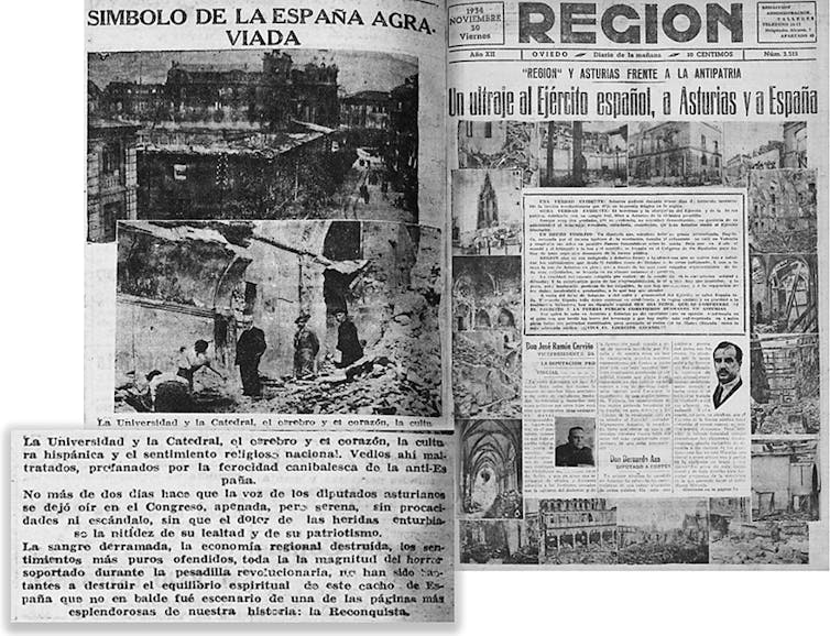 Collage de recortes del diario _Región_.
