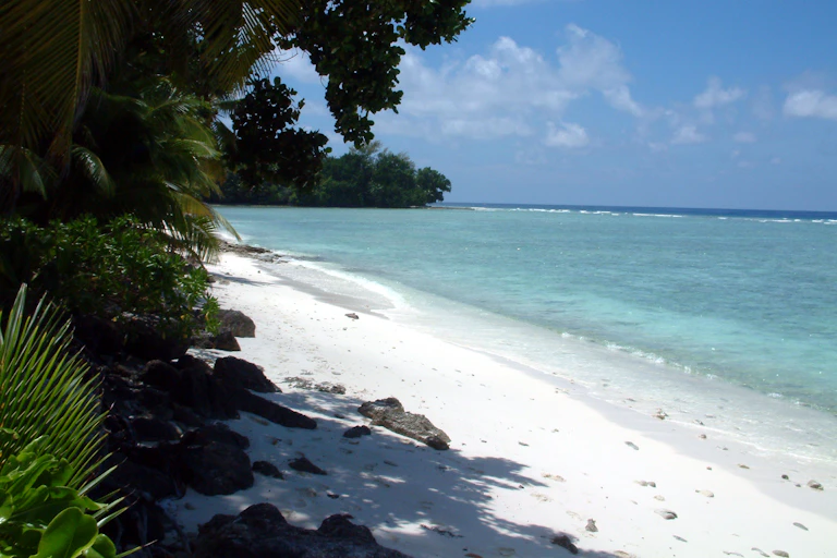 A sandy beach on Diego Garcia.