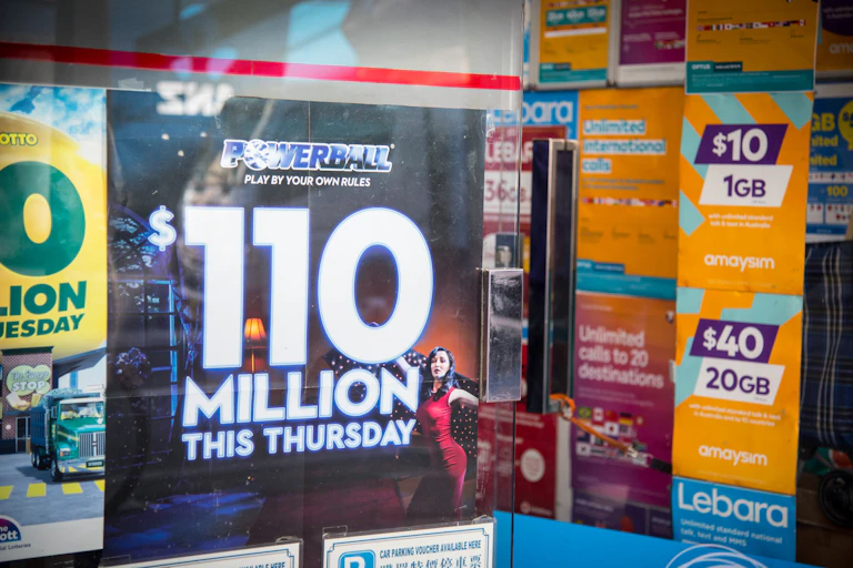 A shop with lotto advertising
