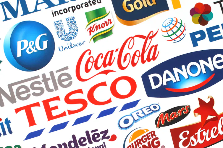 A collection of popular food company logos