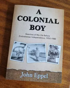 A book cover illustrated by three black and white photos of a young boy.
