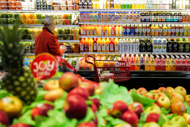 A woman shops in a Manhattan supermarket on Jan. 27, 2024.