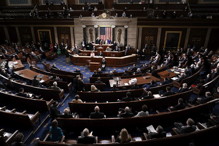 A view of the floor of the U.S. House of Representatives.