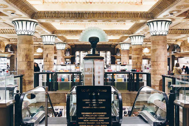 interior shot of Harrods department store