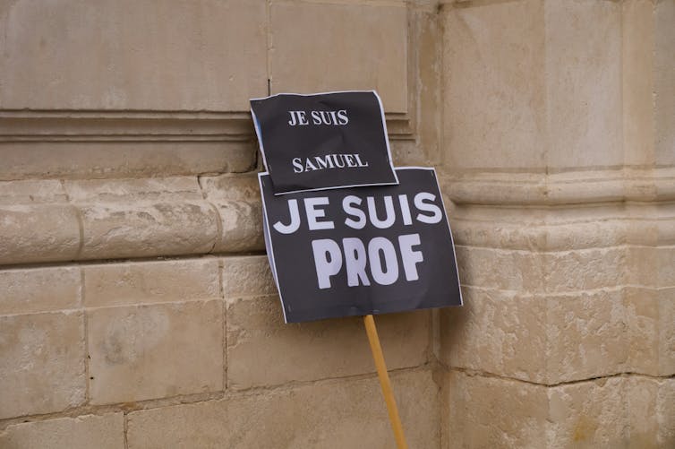 Panneau Je suis prof, je suis Samuel