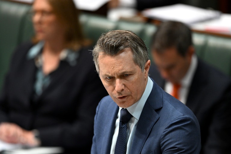 Education Minister Jason Clare speaks in parliament.