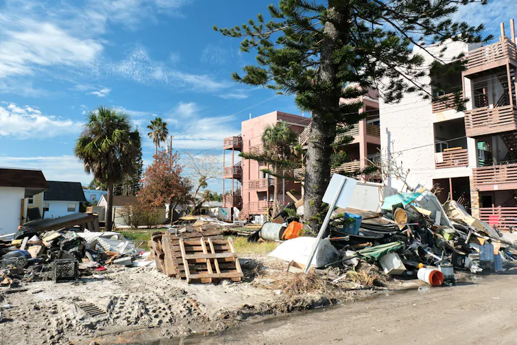 rubble and destroyed buildings