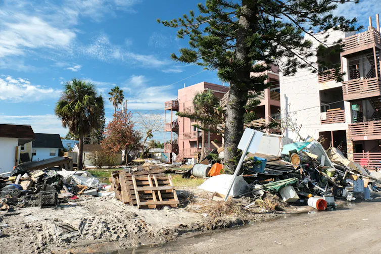 rubble and destroyed buildings