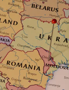 Map showing Moldova.