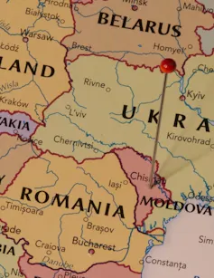 Map showing Moldova.