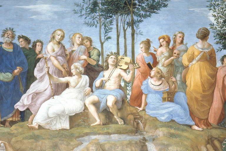 Painting of the muses and Apollo
