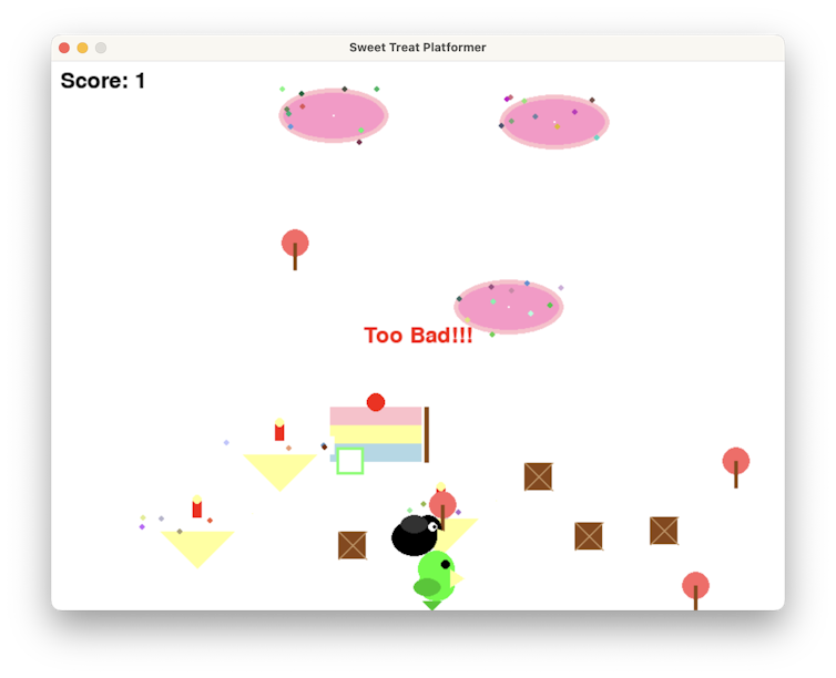 Screenshot of the game made on Cursor