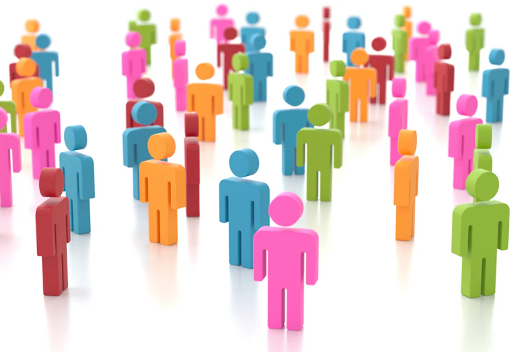Multicolored figures with different angles.
