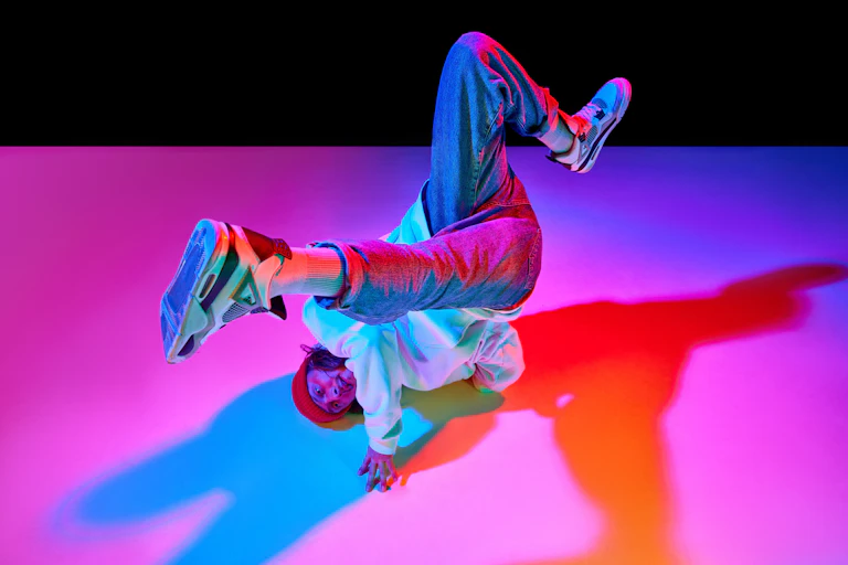 Man performs a headspin