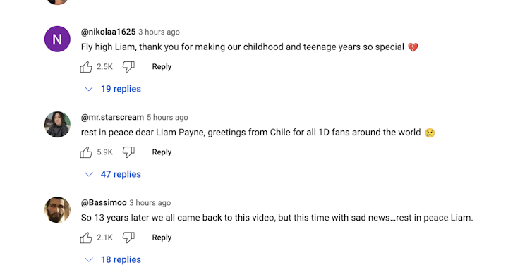 response to Liam Payne’s death highlights the power of childhood and music