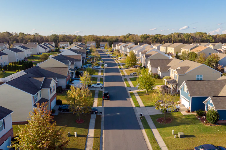 Middle-class residential neighborhood.