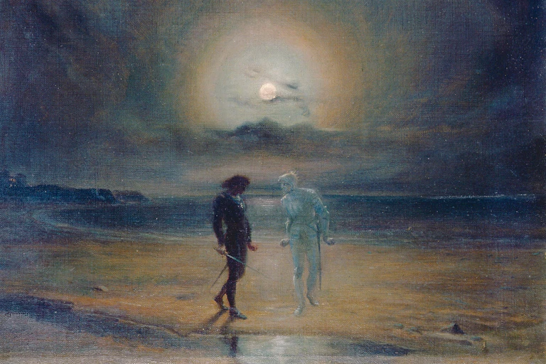 Painting of hamlet and a ghost