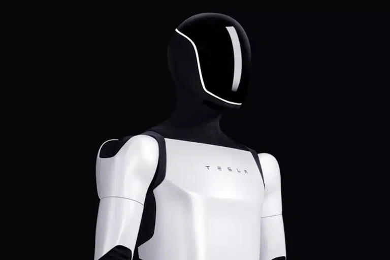 Tesla Optimus robot in profile