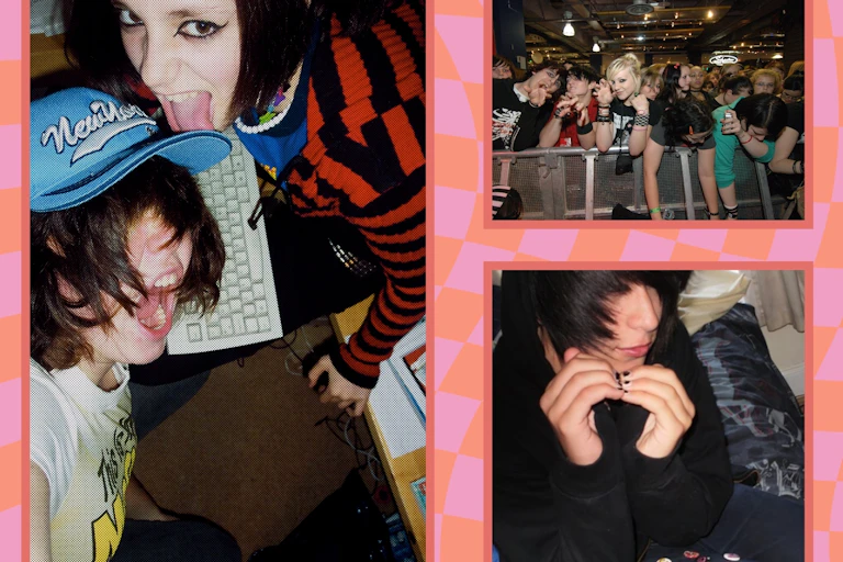 Collage of photos of emo teenagers