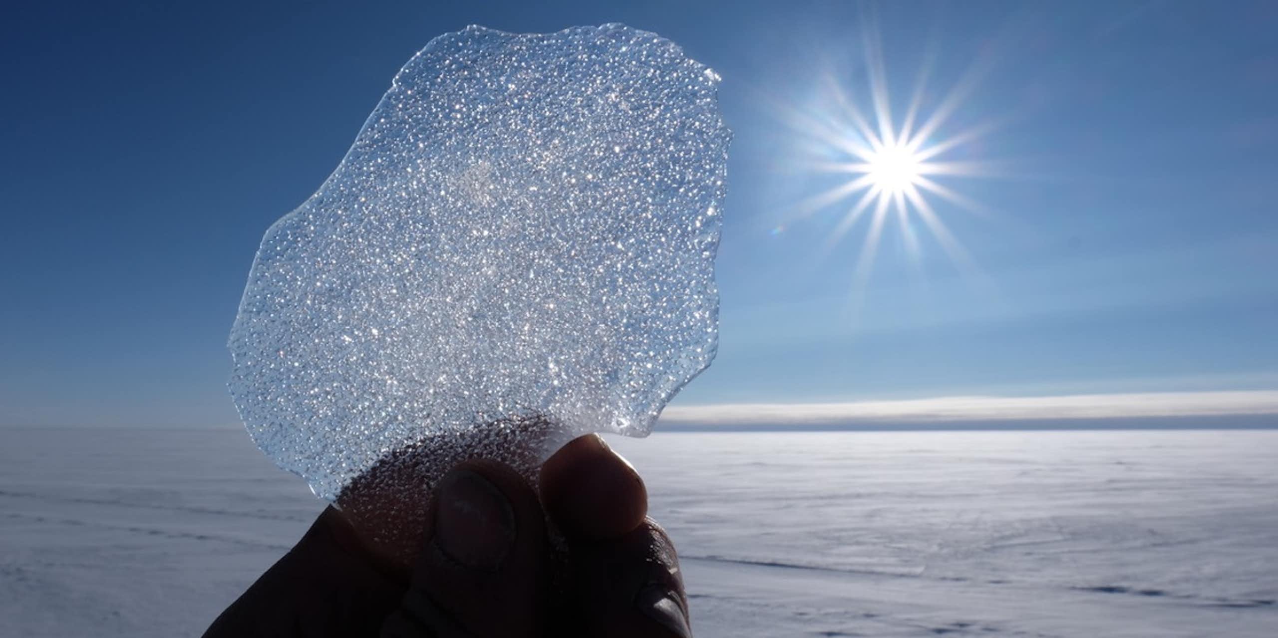 Air bubbles in a piece of ice