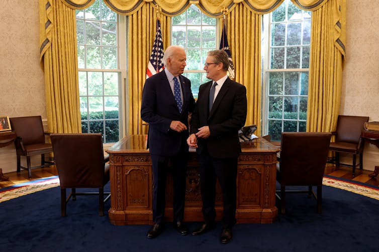 Joe Biden and Keir Starmer in the Oval Office.
