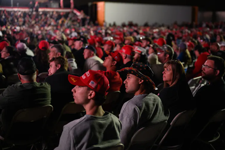 Trump supporters in a crowd.