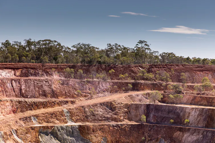 mine site and trees