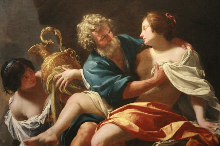 Tableau du peintre Simon Vouet, "Loth et ses filles" (1963)