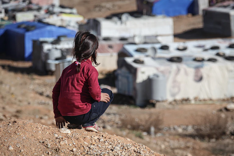 Syrian refugees in the Bekaa Valley in Lebanon in 2013.