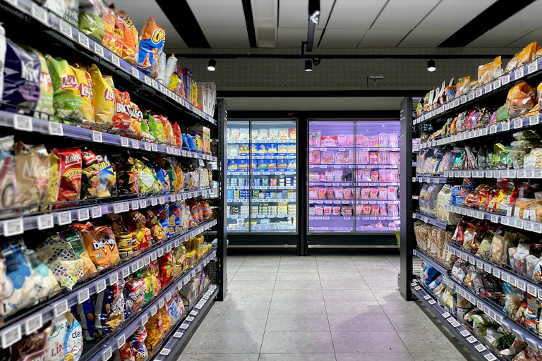rayons d'un supermarché