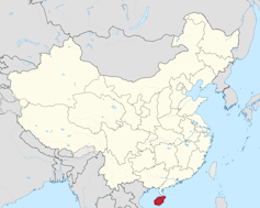 Carte indiquant l’île de Hainan