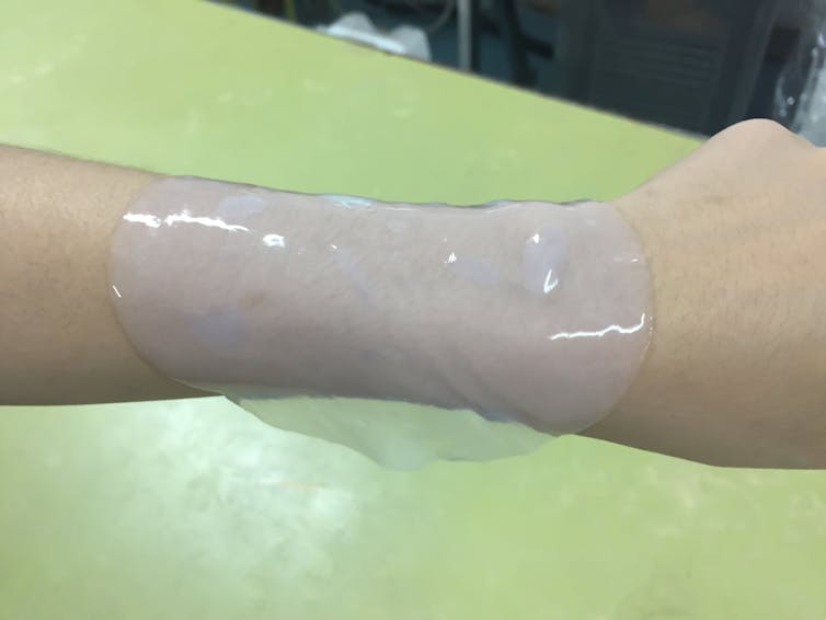 bacterial cellulose biofilm on arm