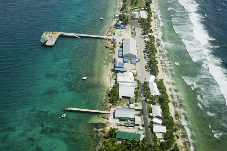 Aerial View of Funafuti Island, Tuvalu