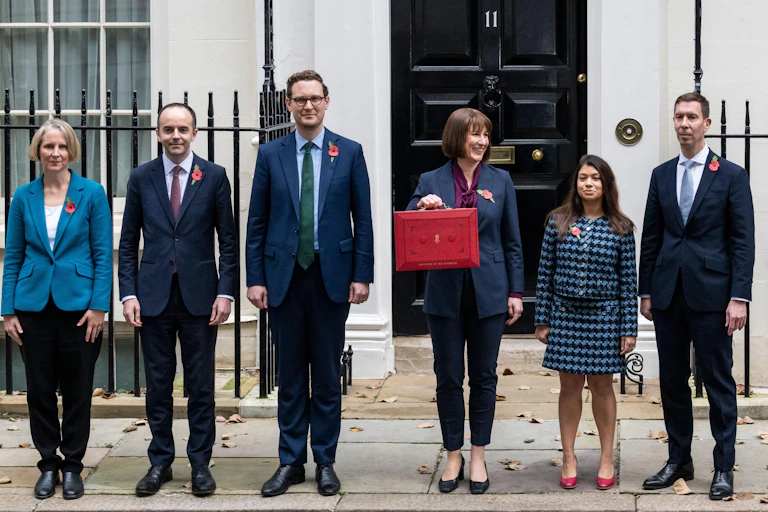Chancellor Rachel Reeves and her Treasury team ahead of the budget speech.