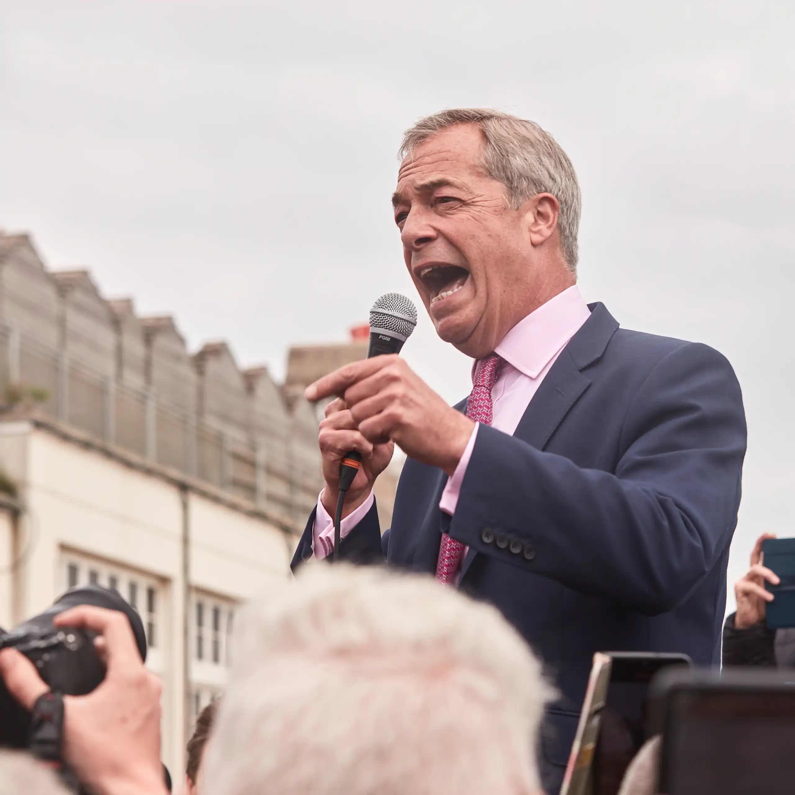 Nigel Farage speaking.