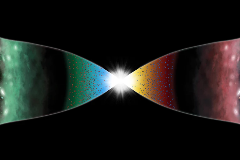 O modelo do "Universo espelho", com o Big Bang no centro: