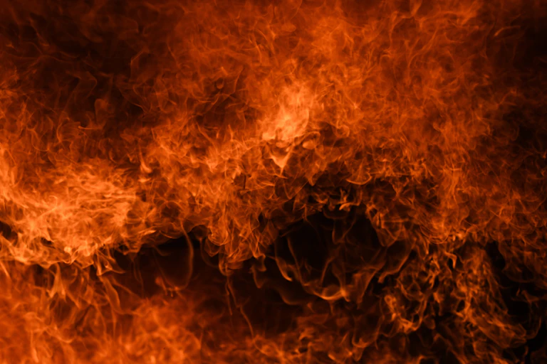 A photo of leaping flames.