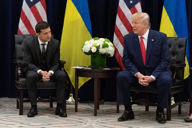 Zelensky and Trump in 2019.