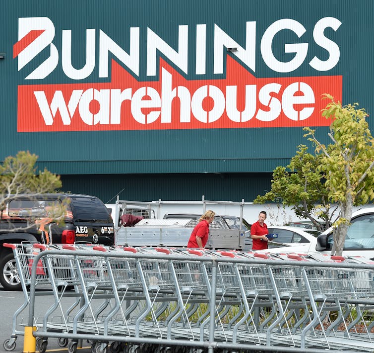 Bunnings Warehouse carpark and signage