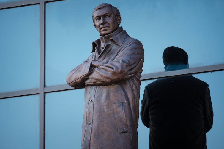 Statue of Sir Alex Ferguson.