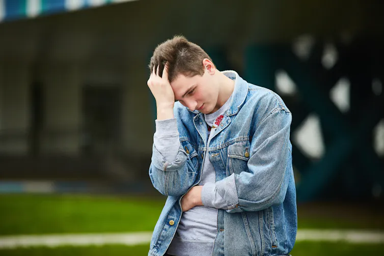 Man trying to remember something outside