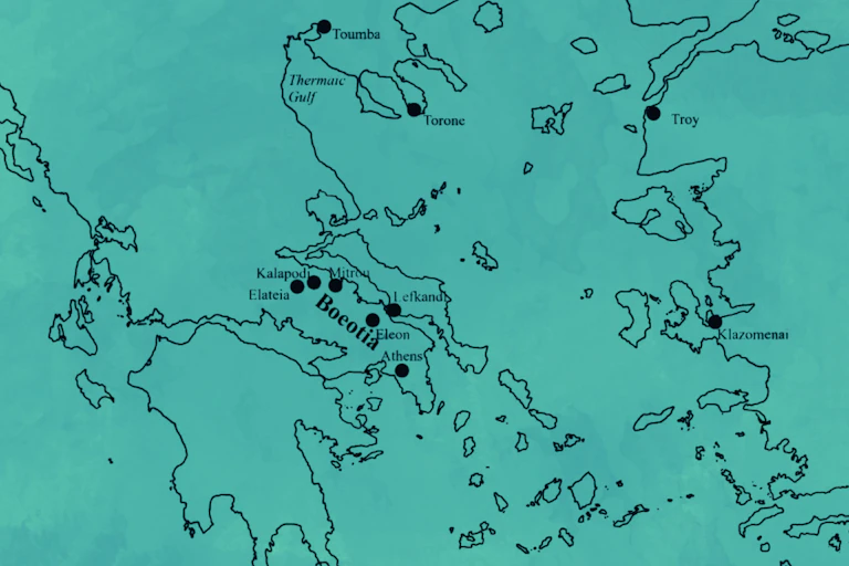 Map of Greece in the iron age.
